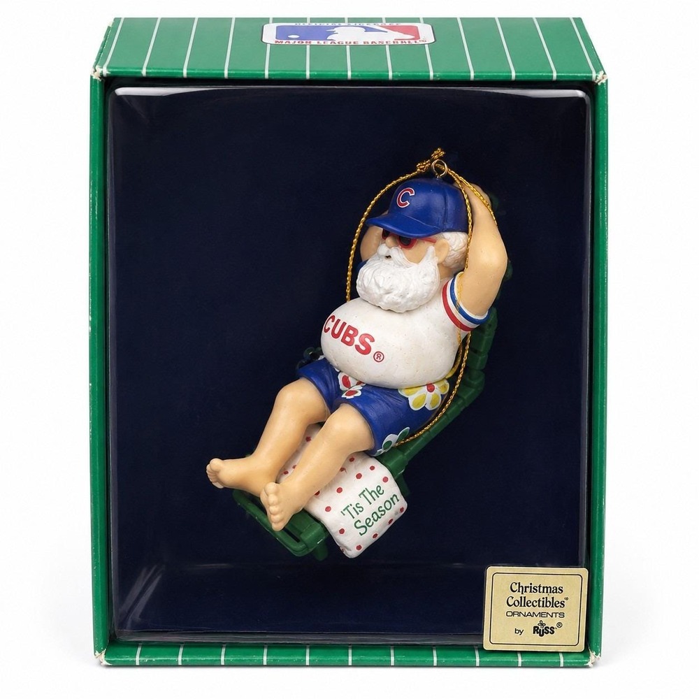 Russ Chicago Cubs Santa Christmas Ornament MLB Tis The Season Vintage w/ Box